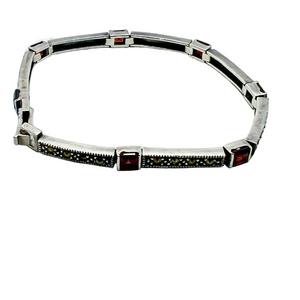 Dee Berkley Jewelry sterling silver red gemstone tennis bracelet